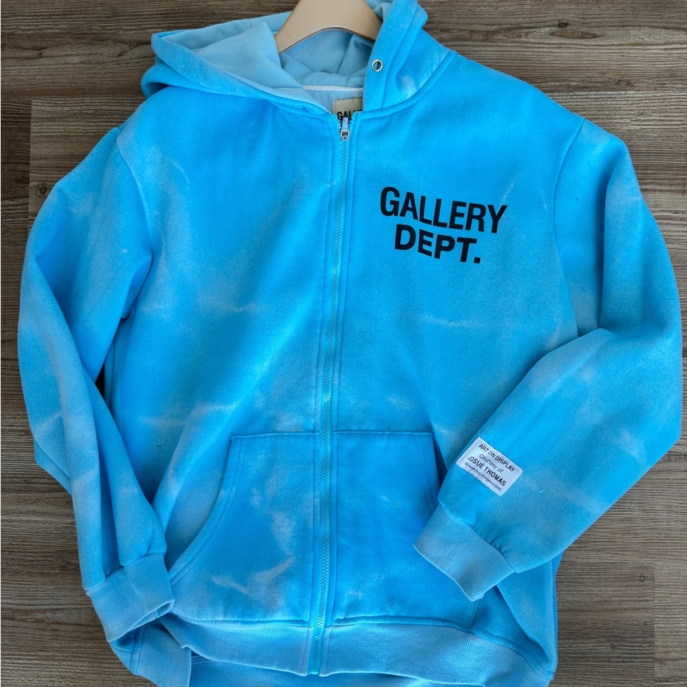 Gallery Dept Sky Blue Zip Up Hoodie